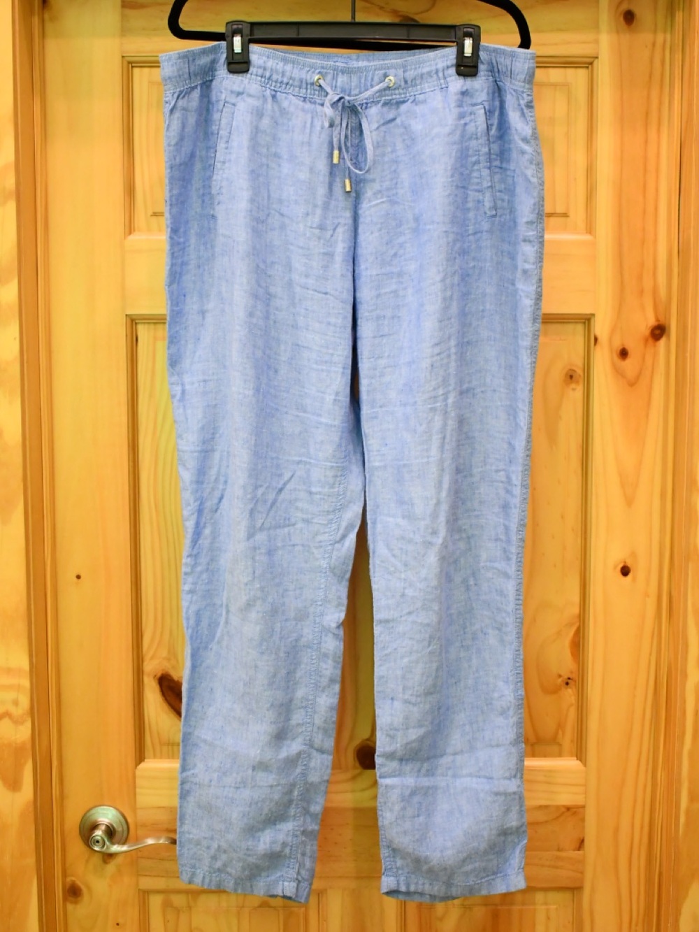 Lilly Pulitzer Light Deri Blue Drawstring Aden Linen Pants XL - Picture 3 of 10
